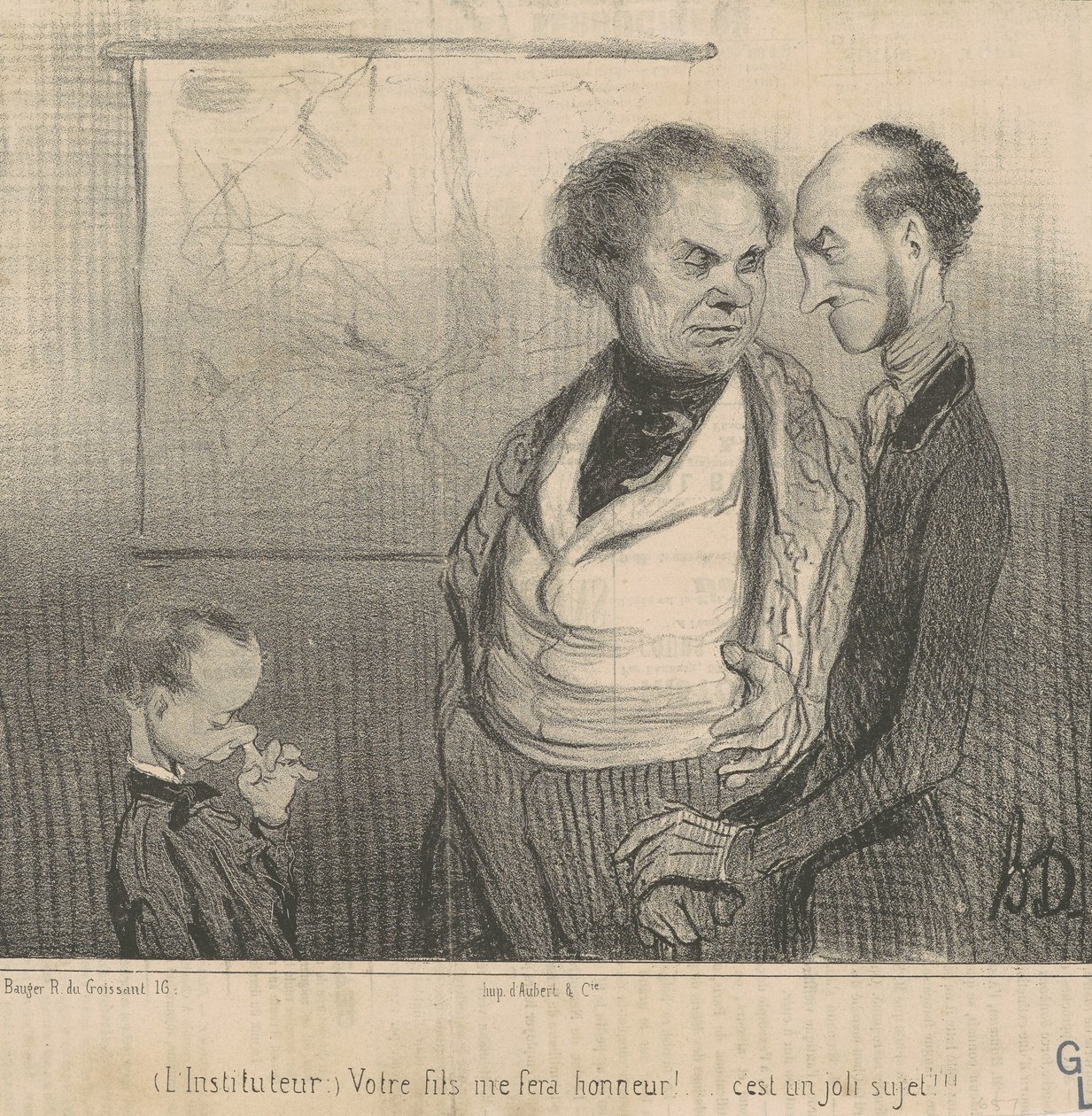 Učitel: Tvůj syn mi prokáže čest!... od Honoré Daumier