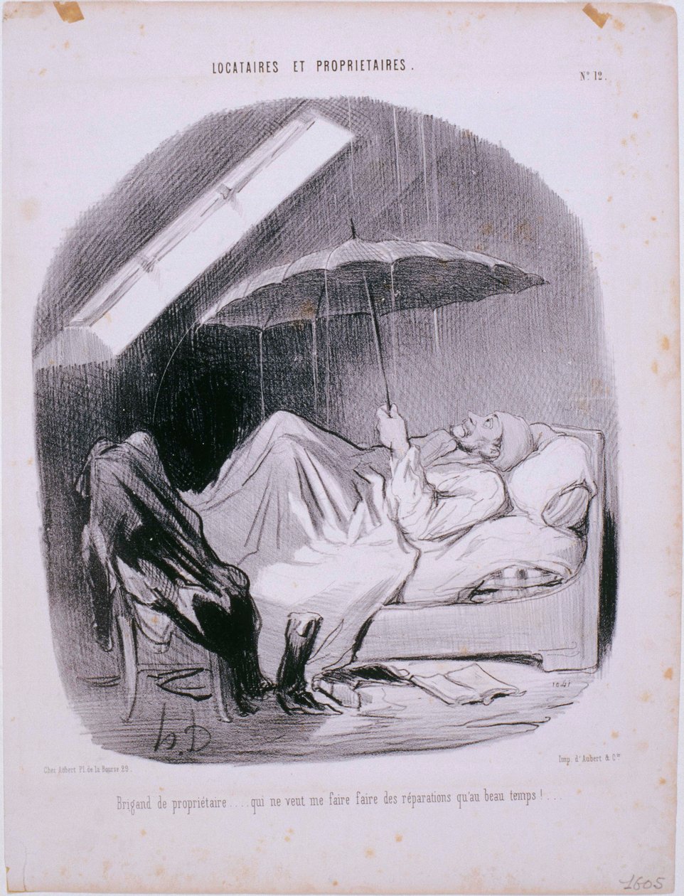 Nájemníci a pronajímatelé - pronajímatel Brigand od Honoré Daumier