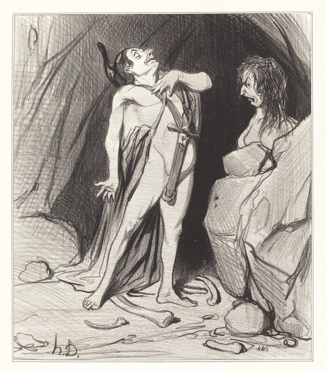 Oidipus u Sfingy od Honoré Daumier