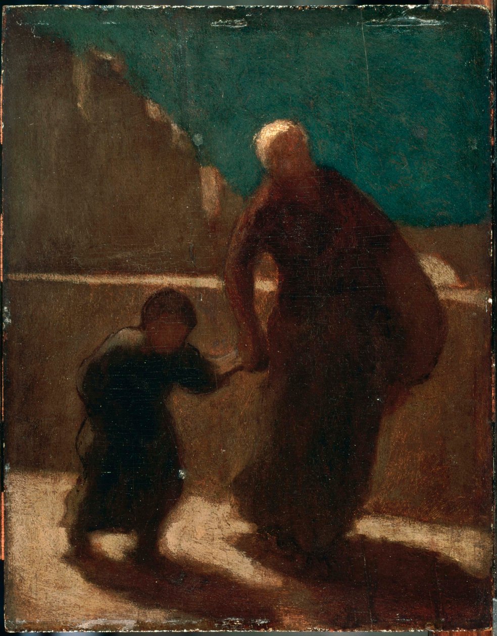 Na mostě v noci od Honoré Daumier