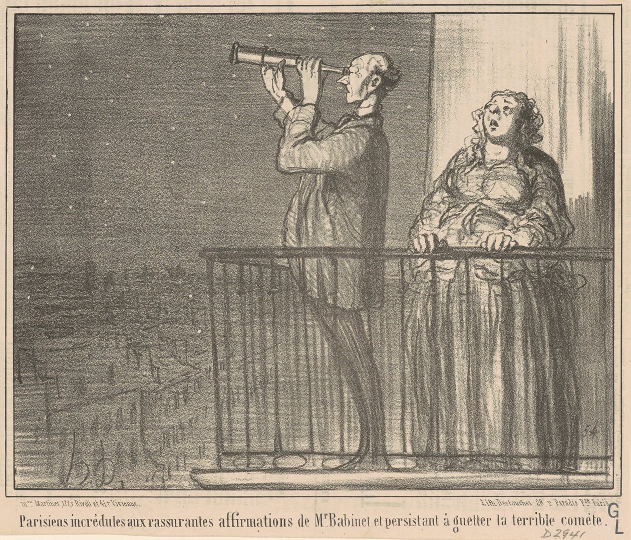 Nevěřící Pařížané... od Honoré Daumier