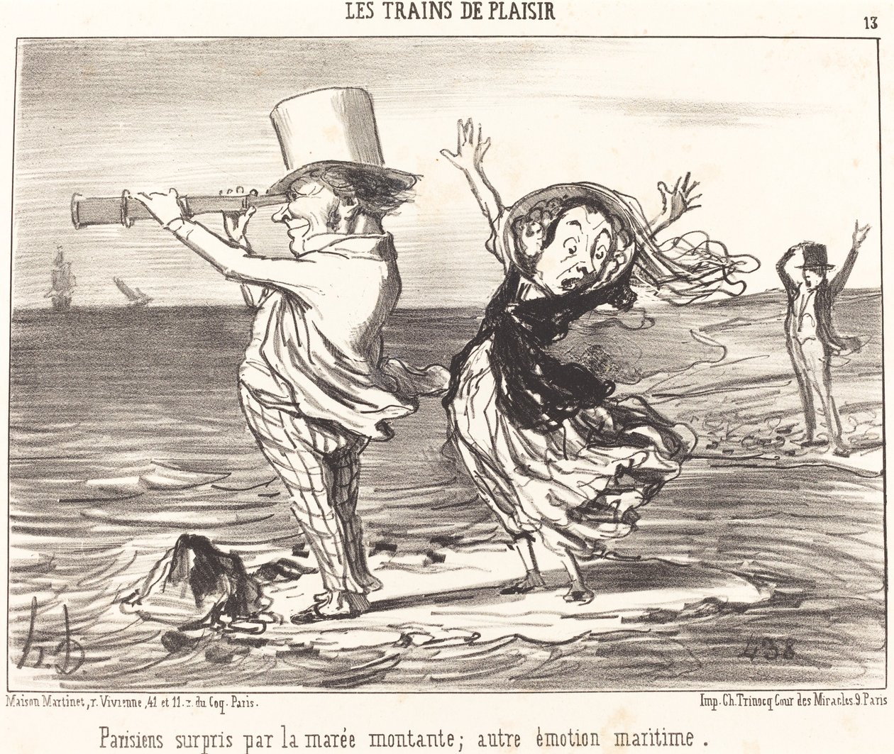 Pařížany překvapil příliv... od Honoré Daumier