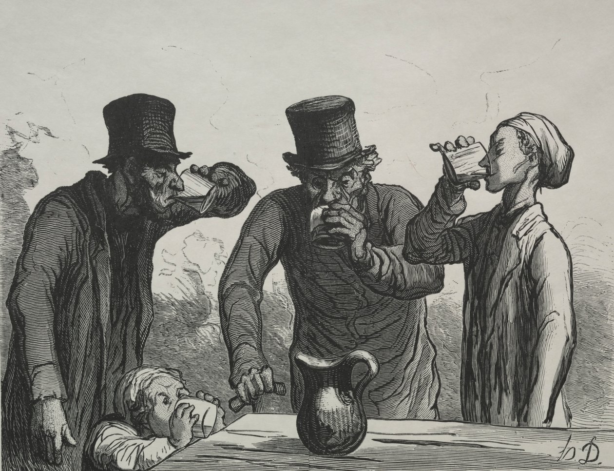Fyziologie pijáka: Čtyři věky. od Honoré Daumier