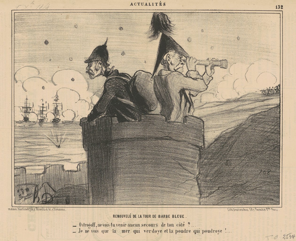 Modrovousová věž obnovena od Honoré Daumier