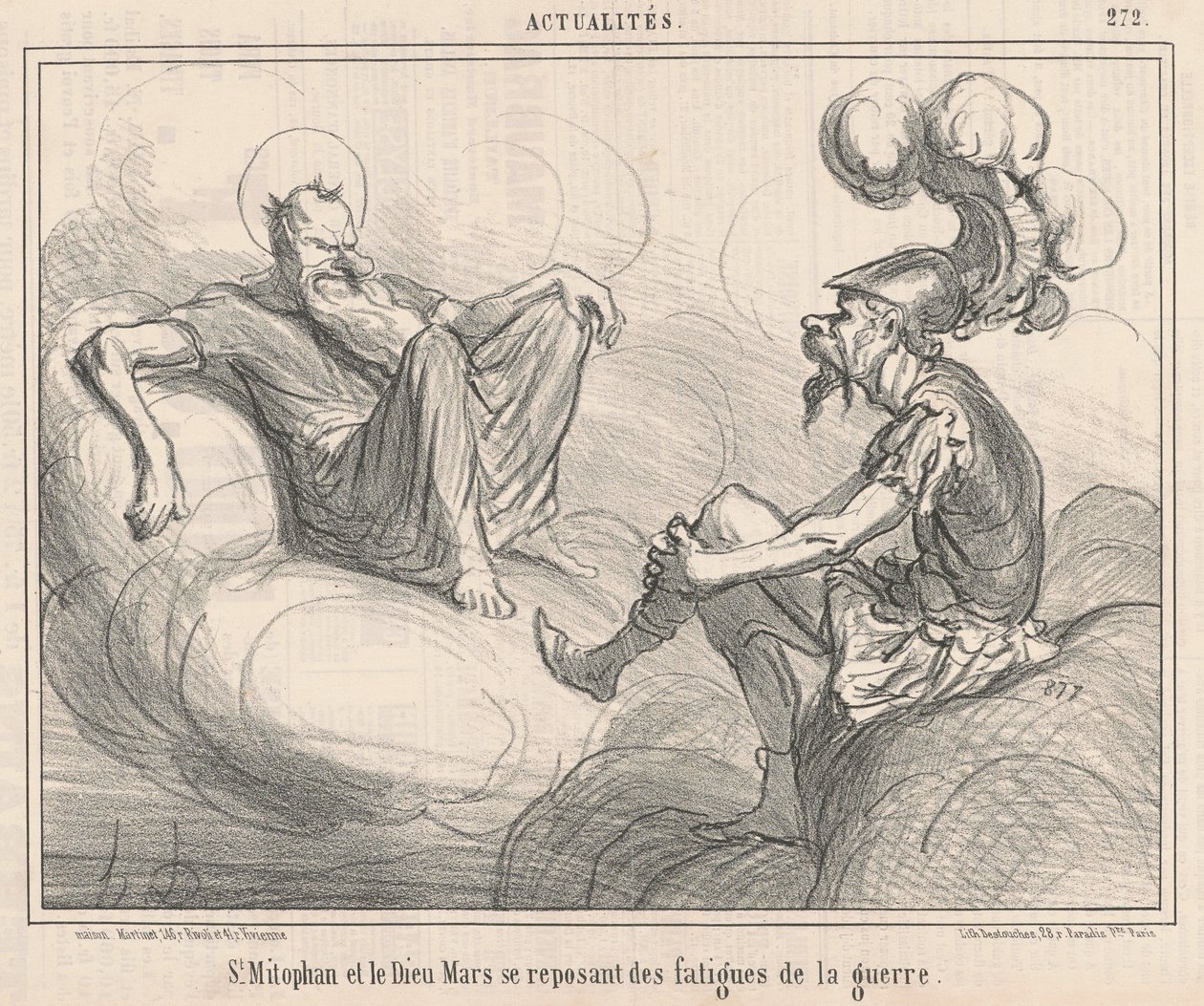 Svatý Mitofan a bůh Mars... od Honoré Daumier
