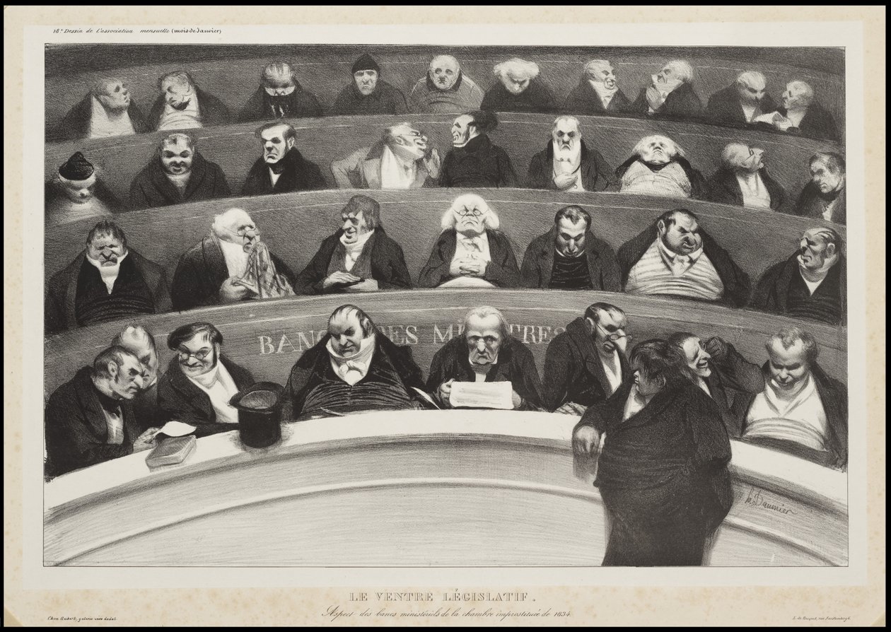 Legislativní břicho, 1834 od Honoré Daumier