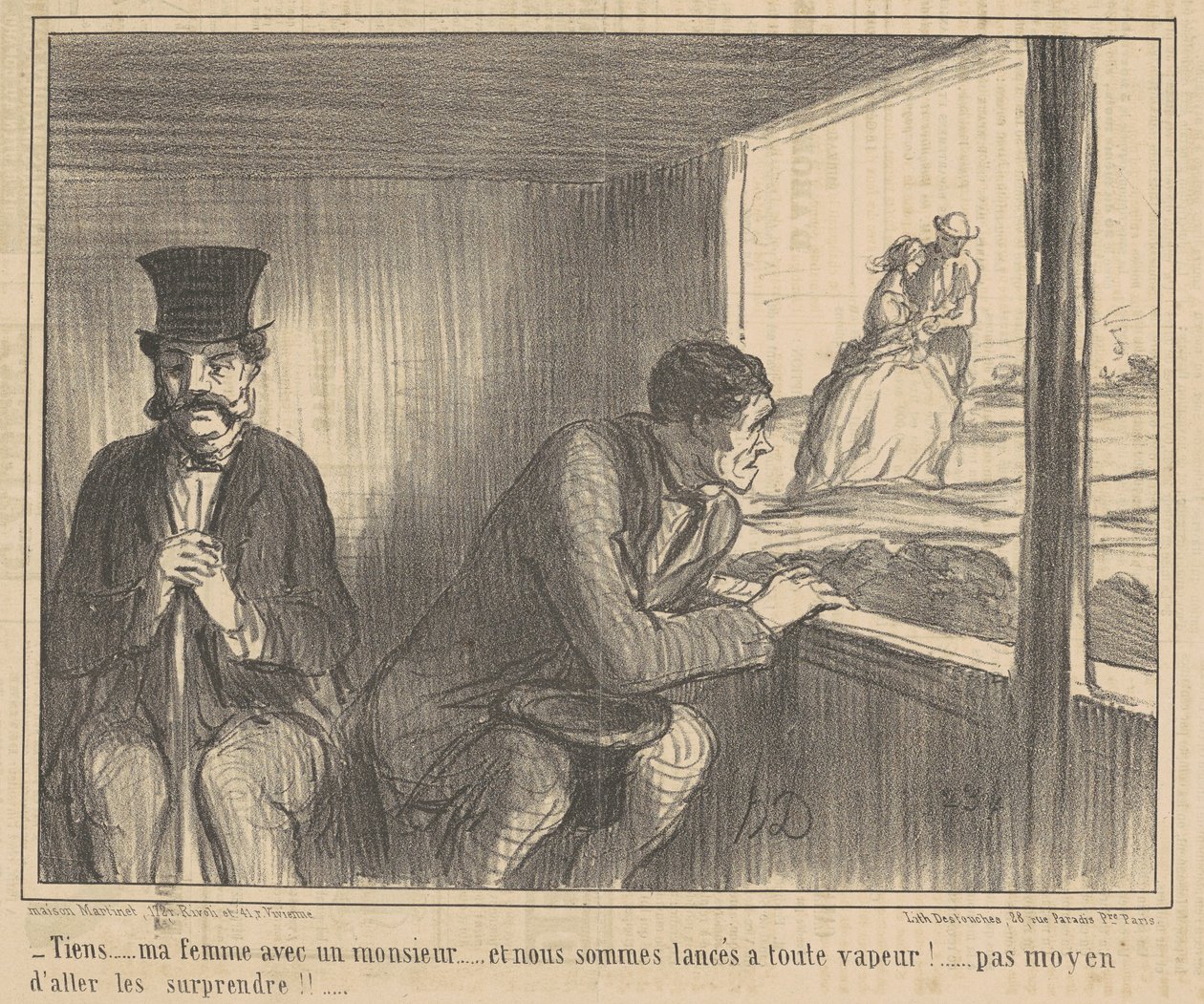 Tady... moje žena s gentlemanem... od Honoré Daumier