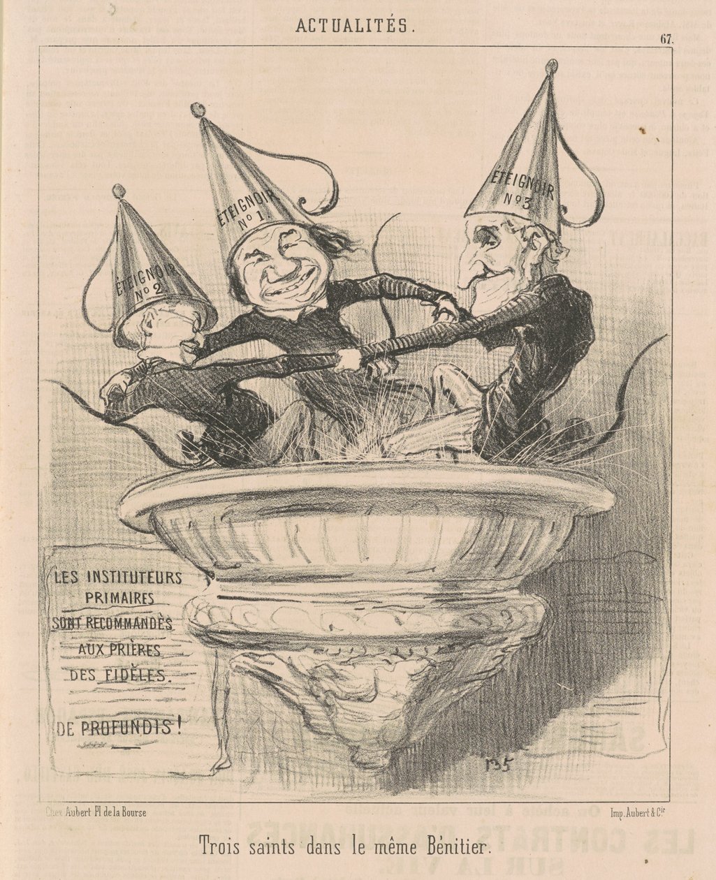 Tři svatí ve stejném stoupu od Honoré Daumier