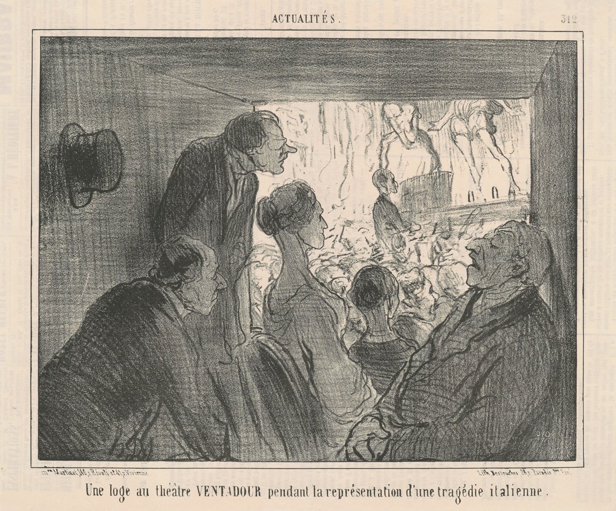 Boxy v divadle VENTADOUR... od Honoré Daumier
