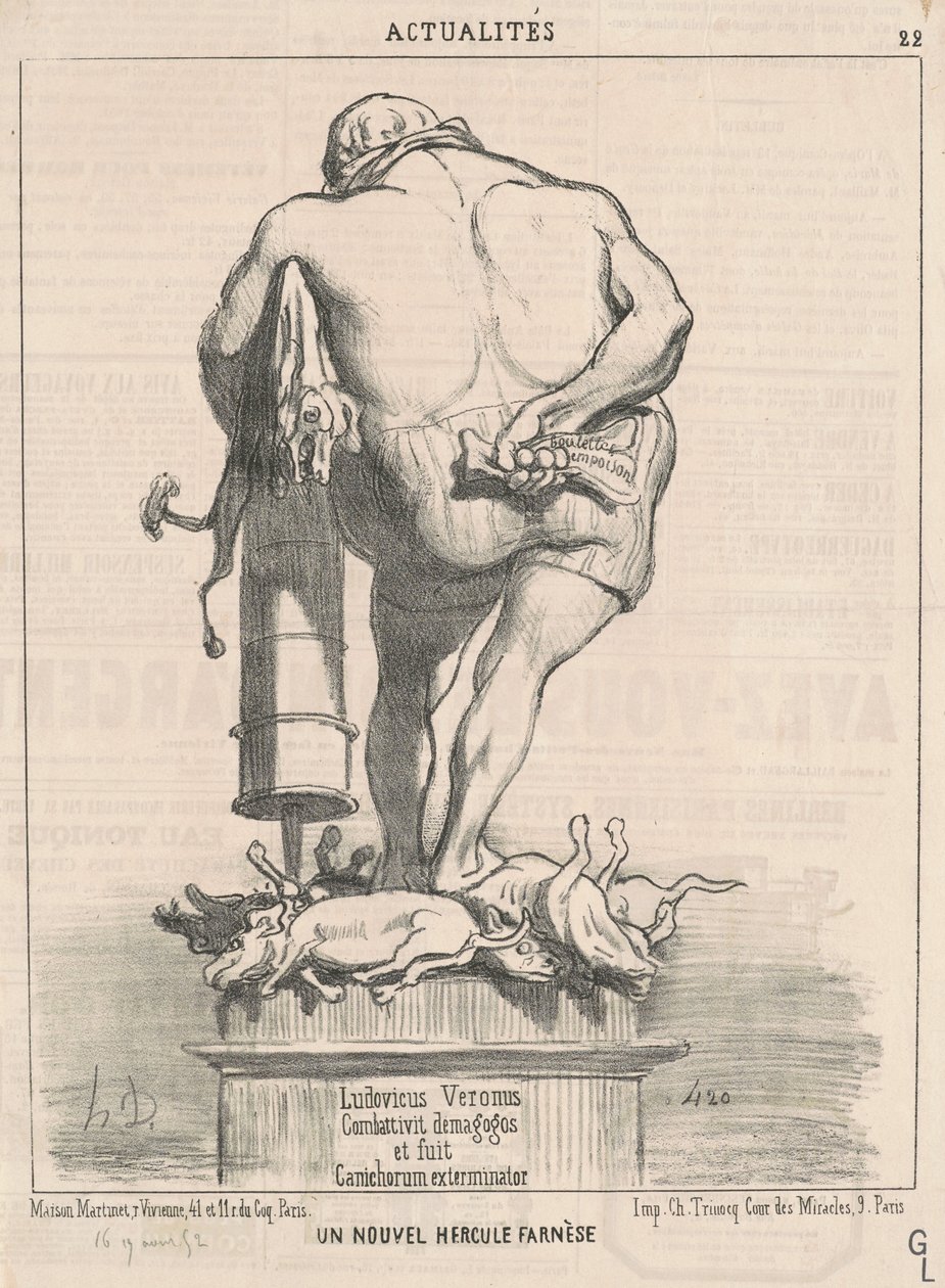 Nový Farnese Hercules od Honoré Daumier