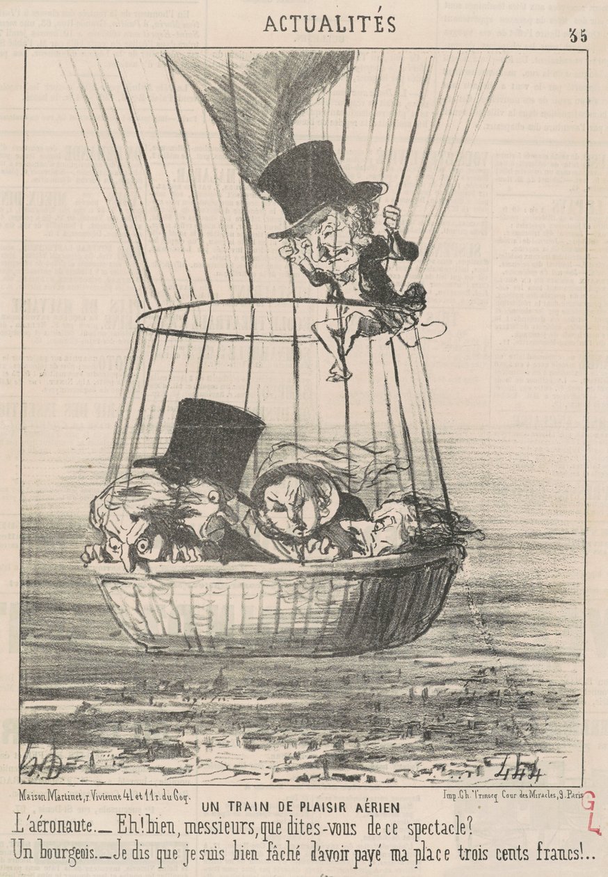 Letecký zábavní vlak od Honoré Daumier