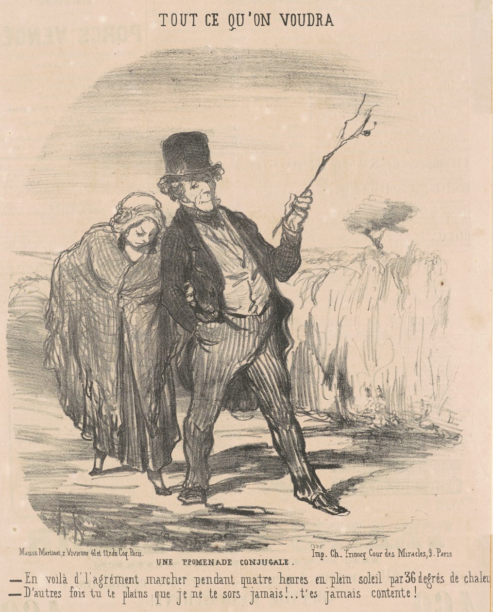 Manželská procházka od Honoré Daumier