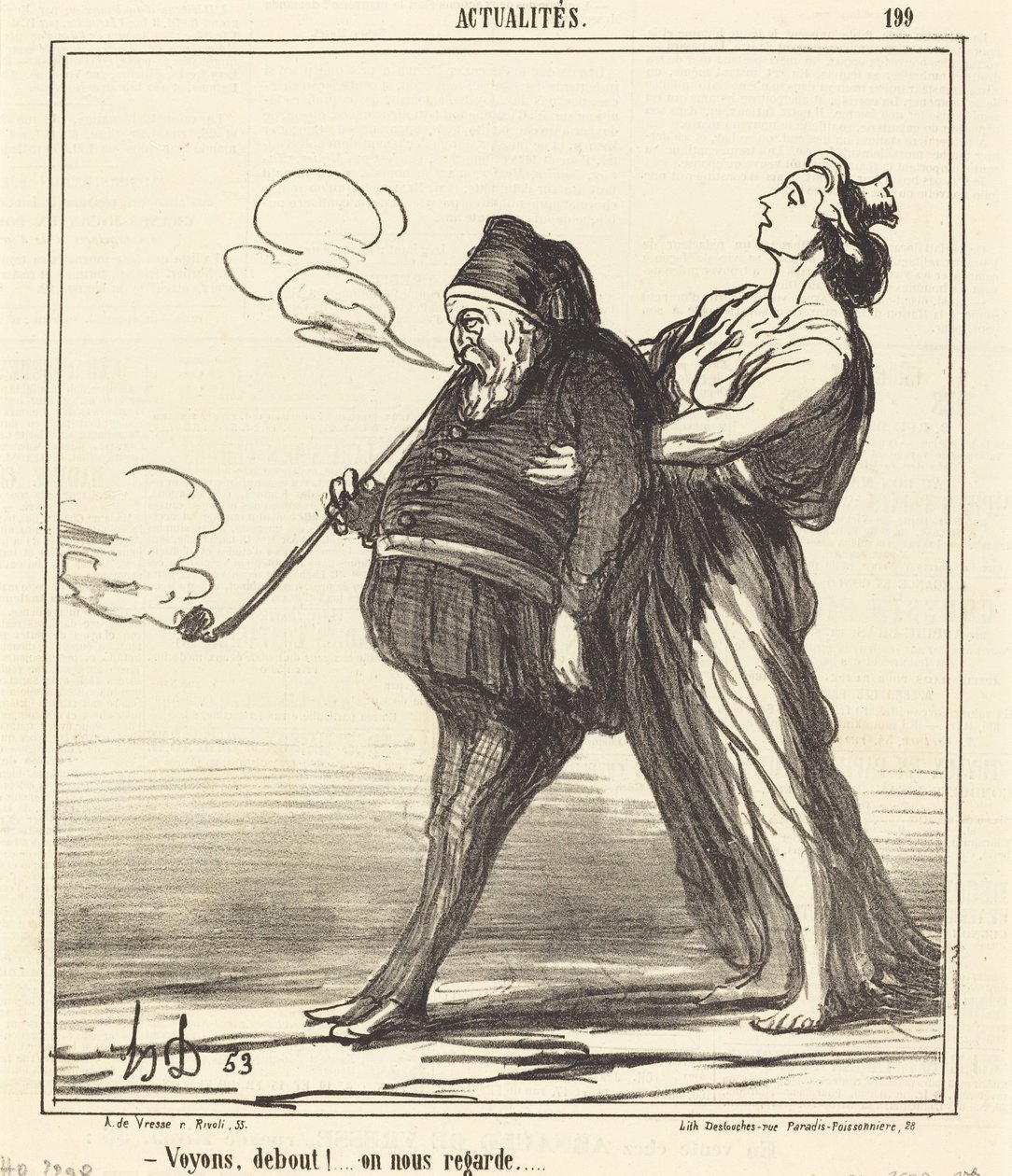Podívejme se!... ve stoje, dívají se na nás od Honoré Daumier