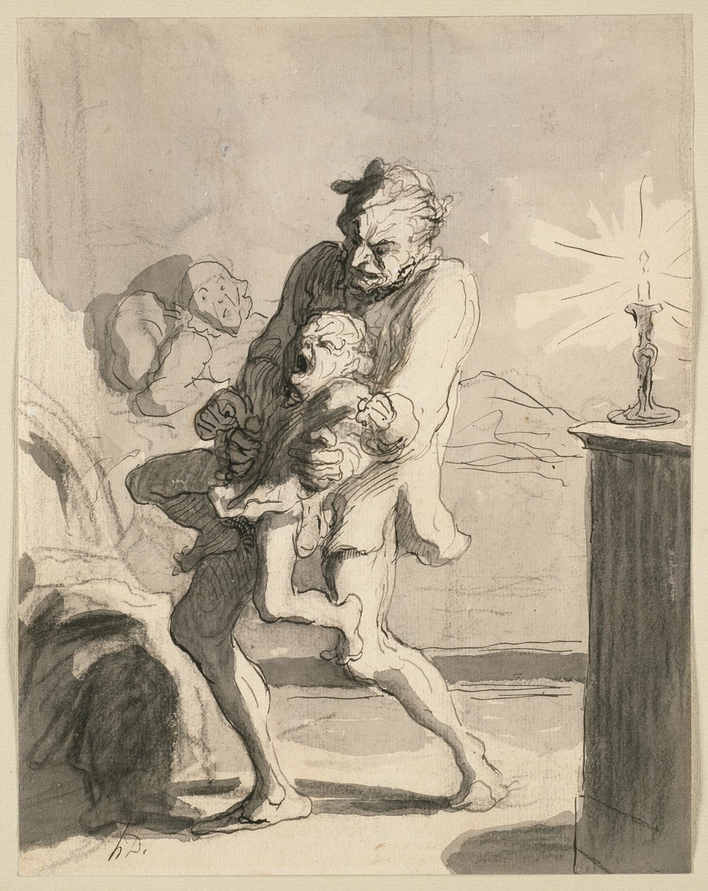 Otcovská kázeň od Honoré Victorin Daumier
