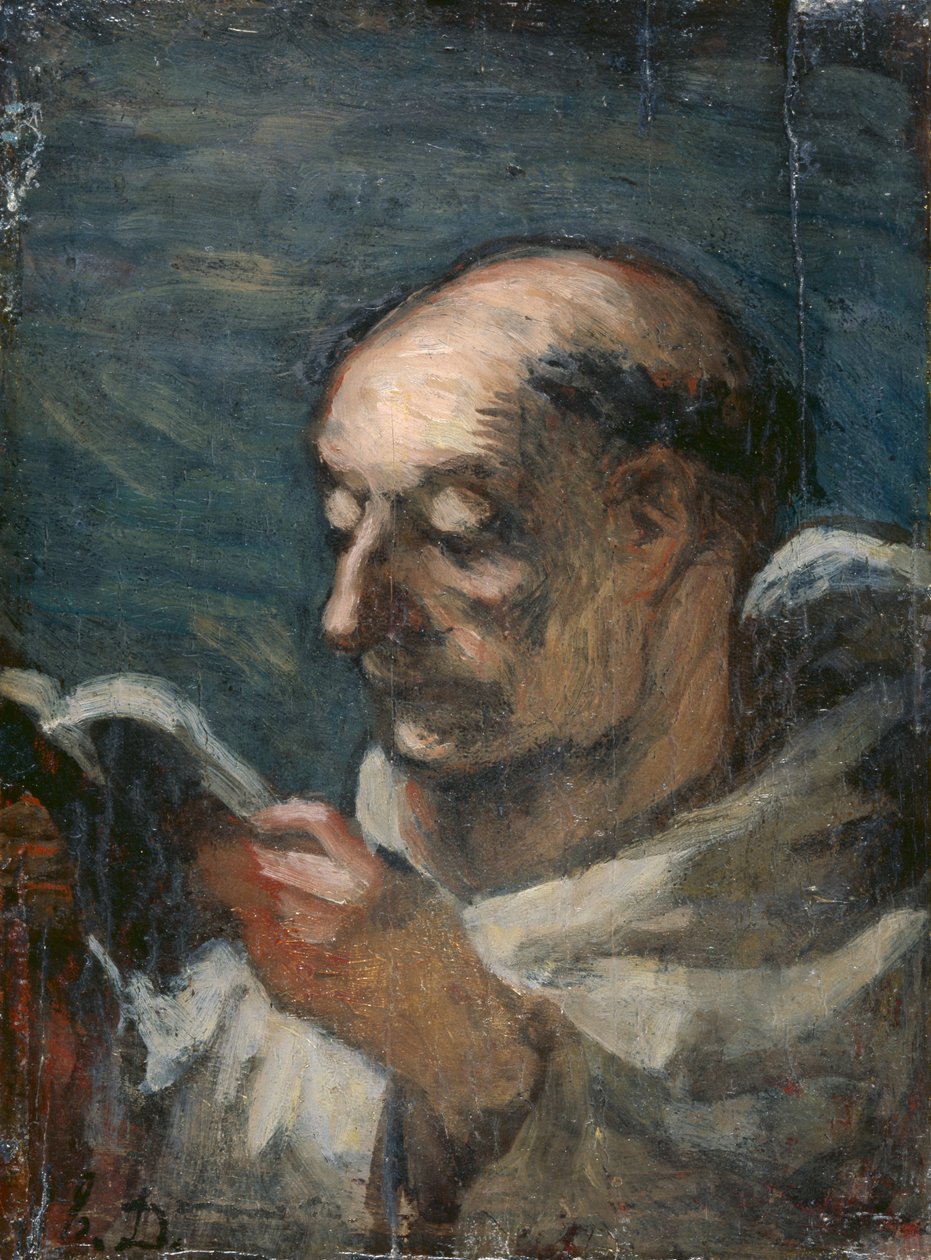 Mnich čtení od Honoré Daumier