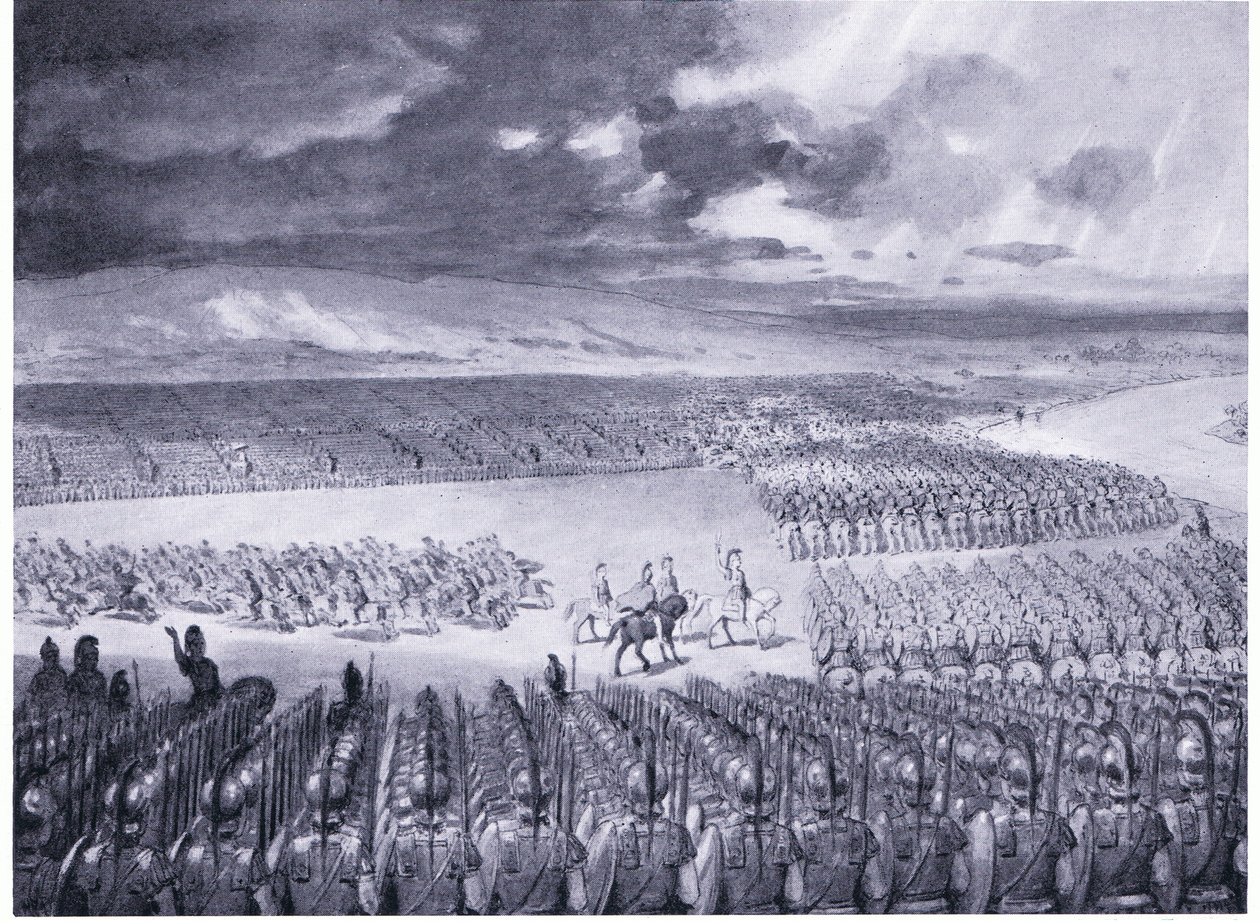 Porus čeká na útok Alexandra 326 př. Kr od Horace van Ruith