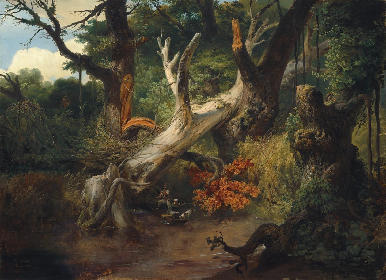 Lov v Pontinských bažinách od Horace Vernet