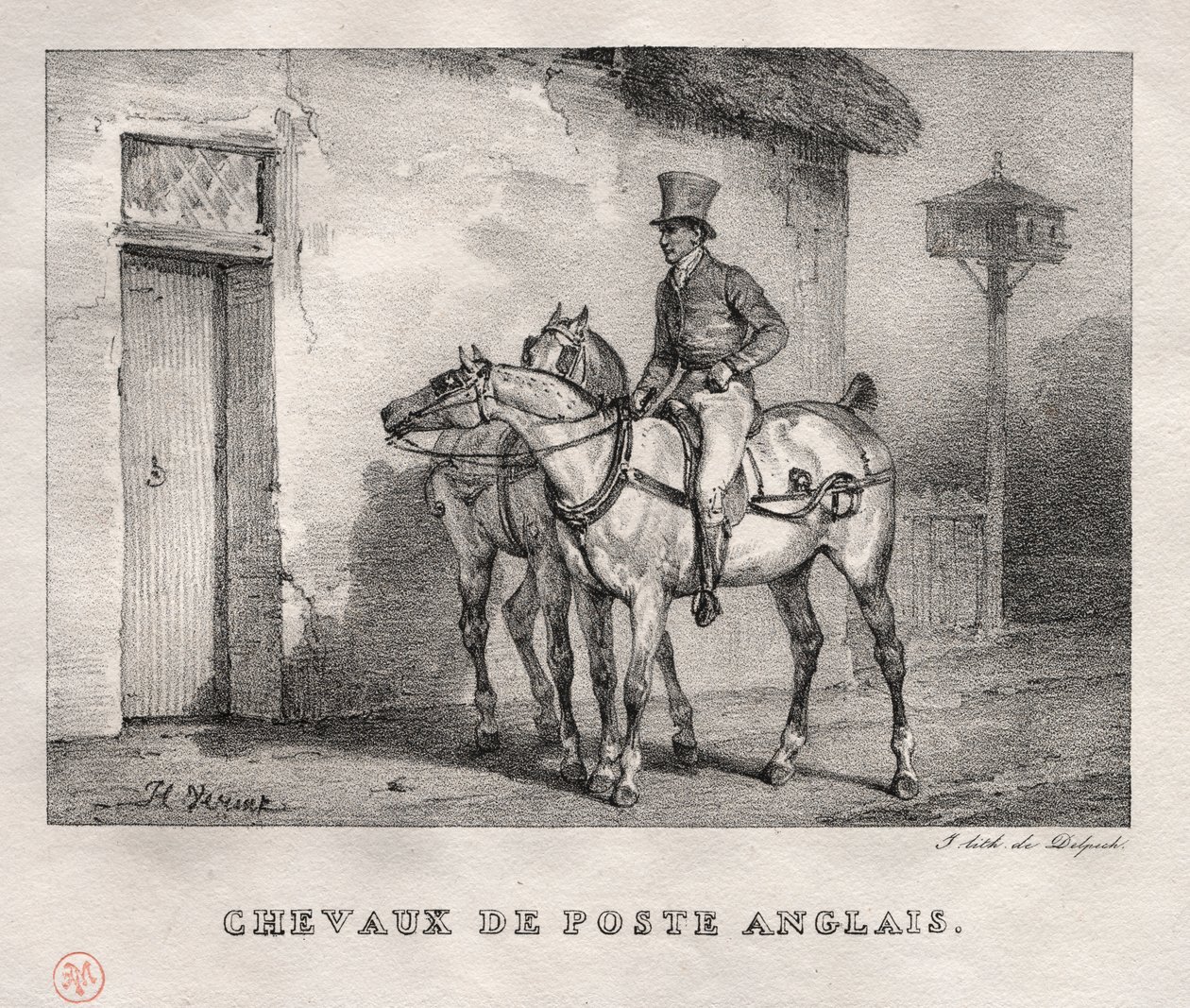 Poštovní koně od Emile Jean Horace Vernet
