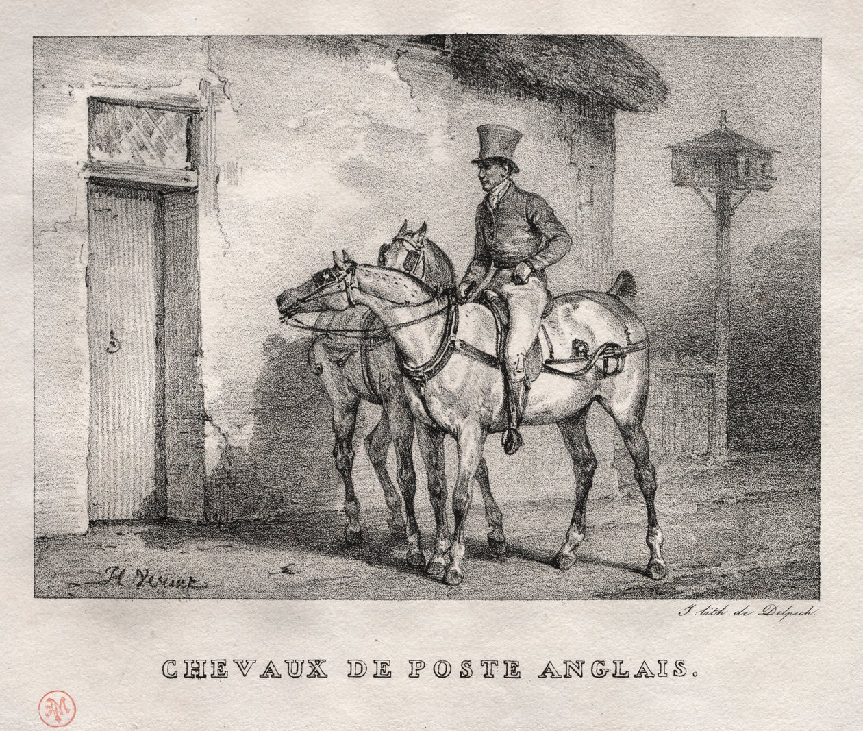 Poštovní koně, 1823. od Emile Jean Horace Vernet