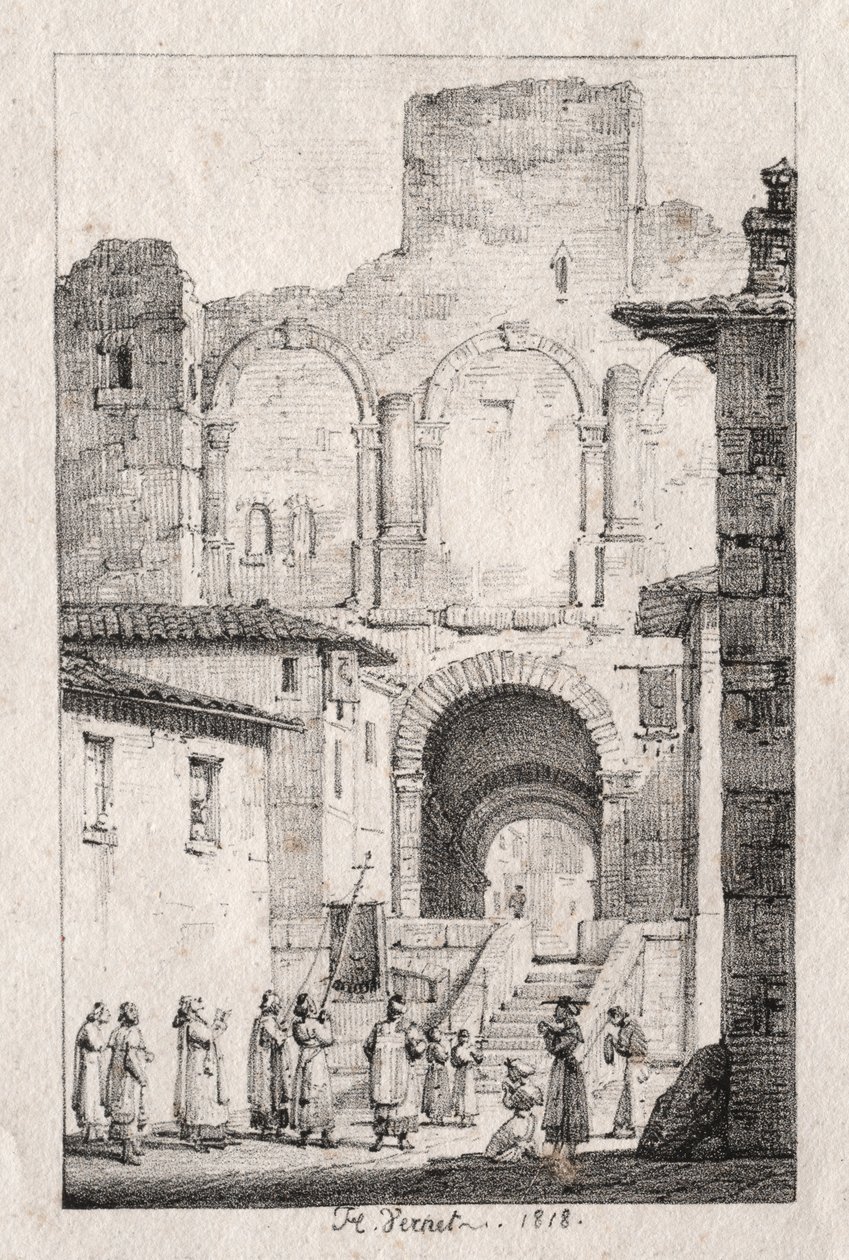 Průvod v Arles od Emile Jean Horace Vernet