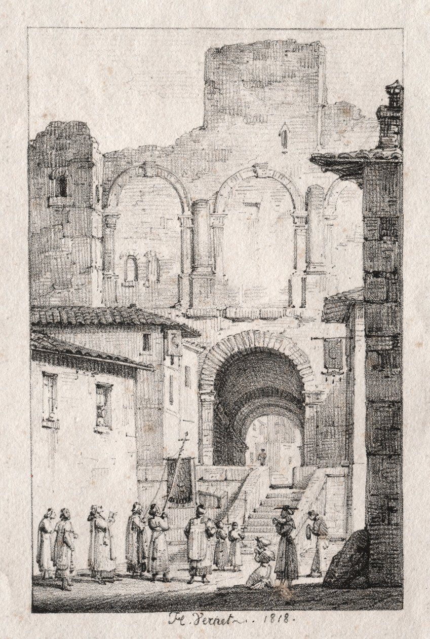 Průvod v Arles, 1918. od Emile Jean Horace Vernet
