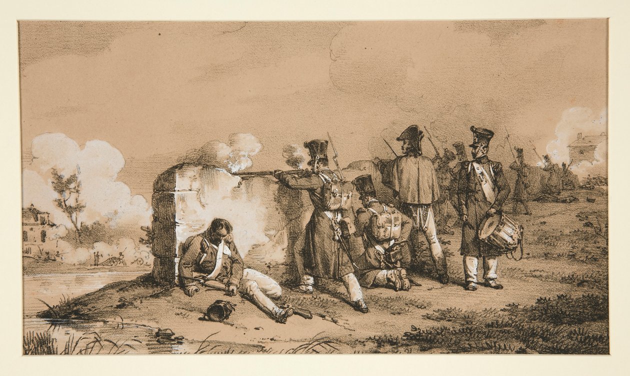 Vojáci v potyčkách od Emile Jean Horace Vernet