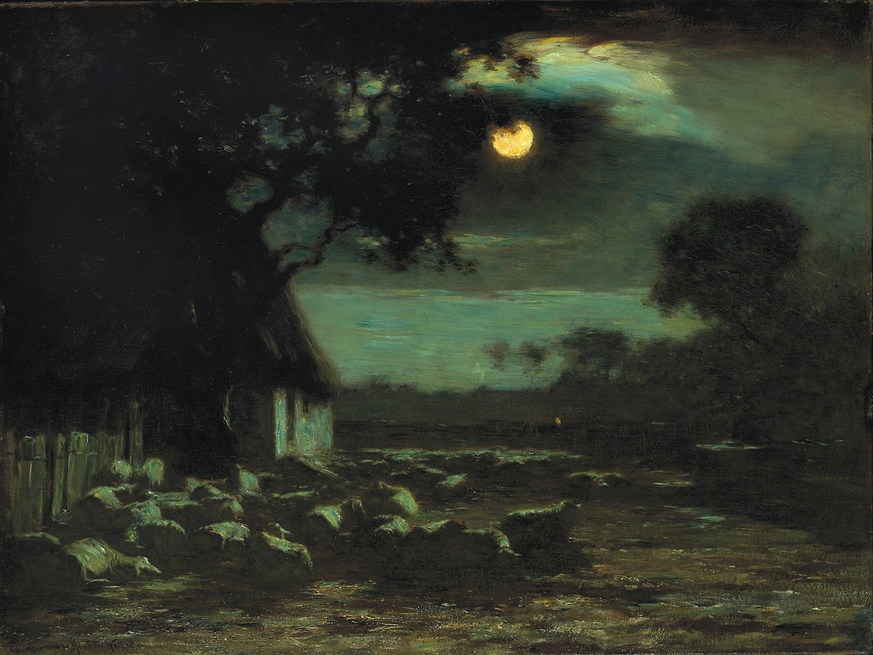 Sheepyard, Moonlight od Horatio Walker