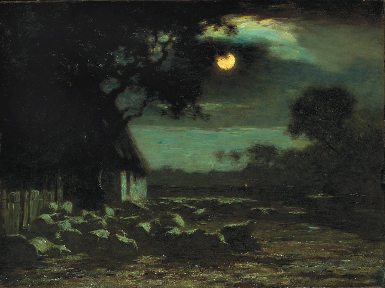 Sheepyard, Moonlight, 1906. od Horatio Walker