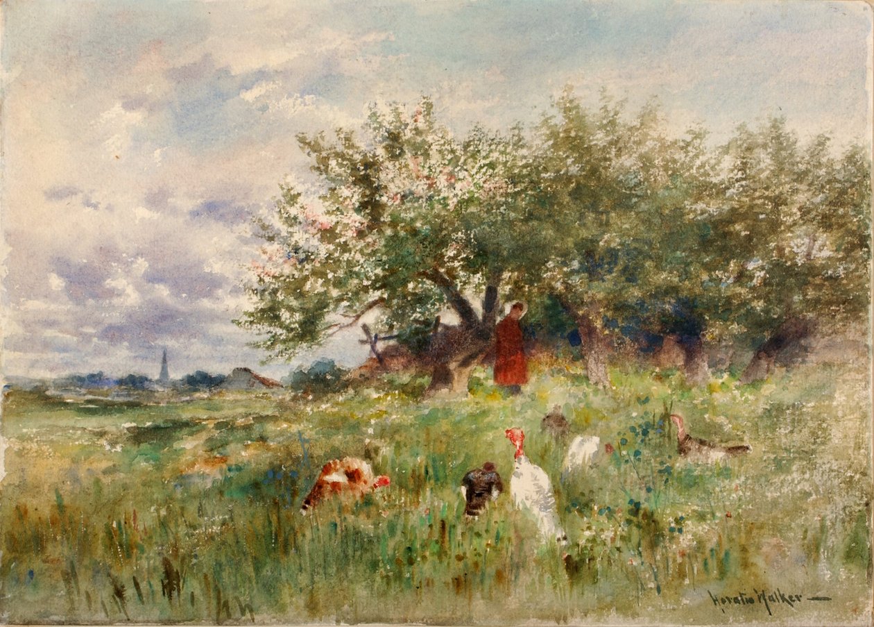 Pozorování krocanů od Horatio Walker