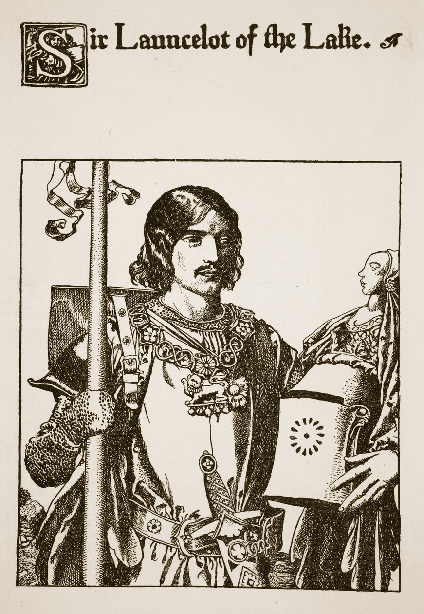 Sir Launcelot of the Lake, ilustrace z „Příběhu šampionů kulatého stolu“ od Howard Pyle