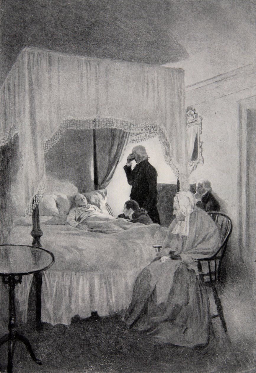 Smrt Washingtonu na Mount Vernon, 14. prosince 1799 od Howard Pyle