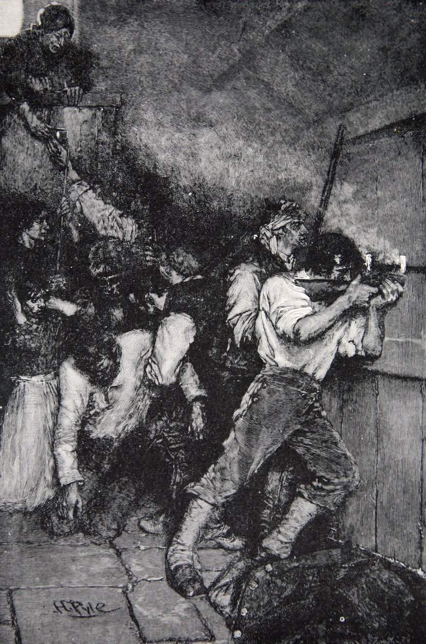 Obrana Fort Boonesborough v Kentucky kolem roku 1795, publikovaná v Harper