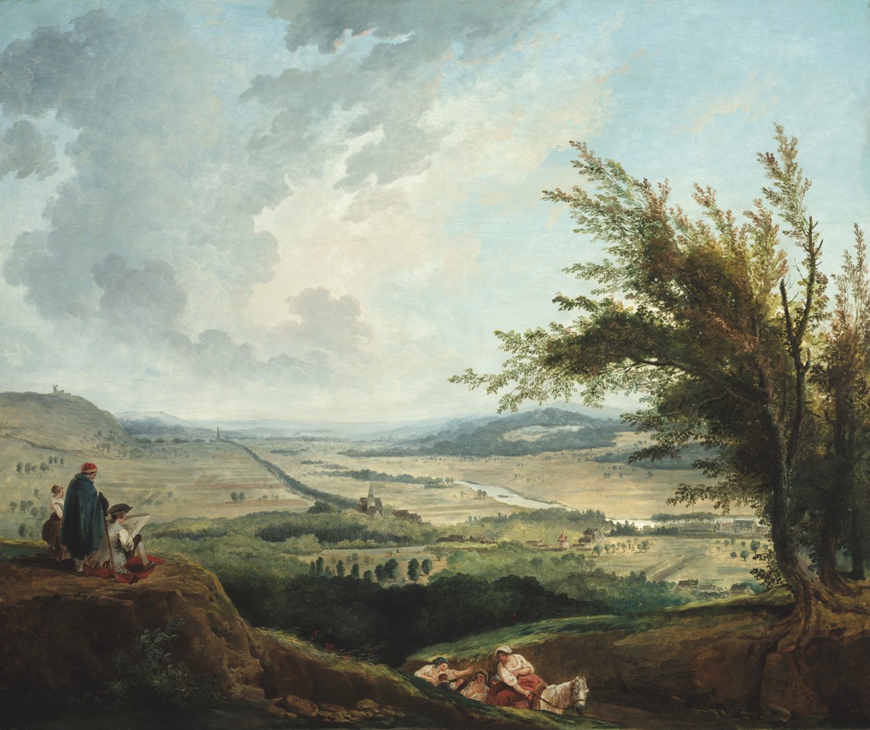 Rozsáhlá krajina poblíž Paříže od Hubert Robert
