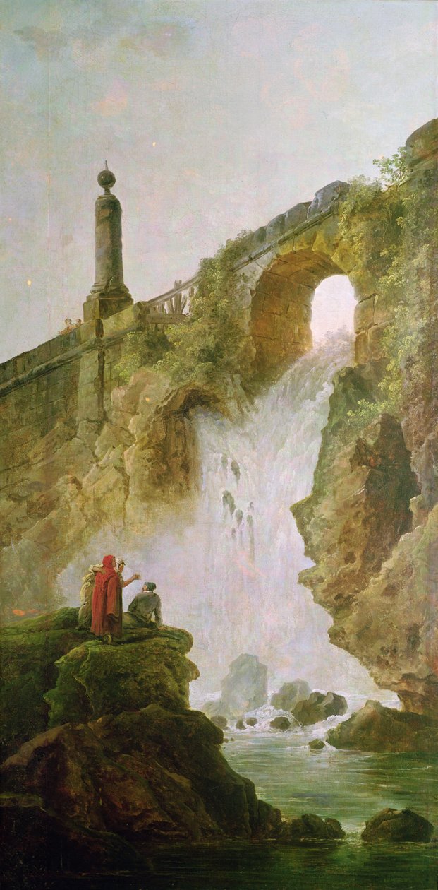 Krajina, Vodopád od Hubert Robert