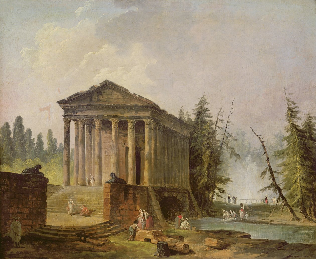 Starověký chrám od Hubert Robert