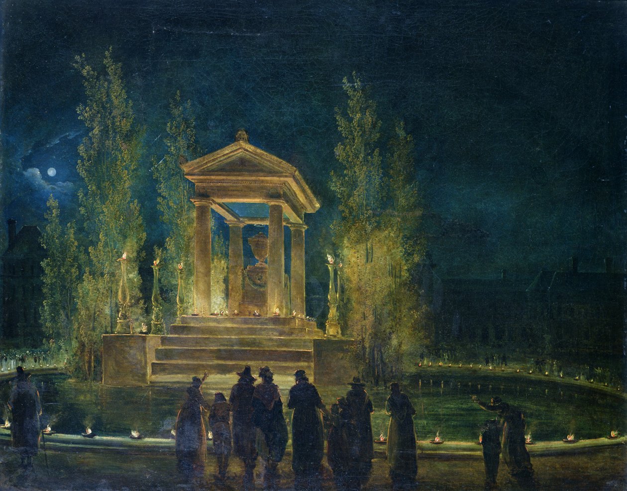 Kenotaf Jeana Jacquese Rousseaua (1712-78) v Tuilerijích, Paříž, 1794 od Hubert Robert