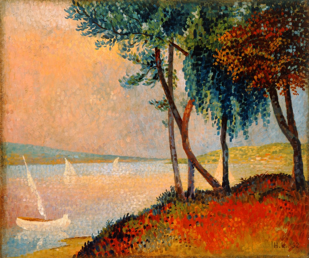 Předměstí St. Tropez, 1892 (olej na kartě) od Hubert de la Rochefoucauld