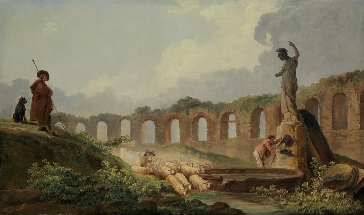 Akvadukt v ruinách. od Hubert Robert
