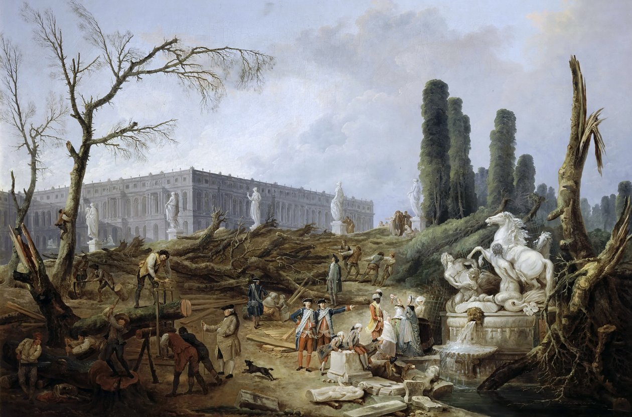 Bosquet z Apollónových lázní od Hubert Robert