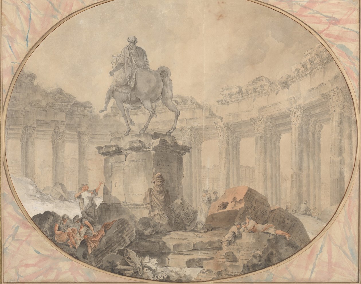 Jezdecká socha Marca Aurelia, 1757. od Hubert Robert