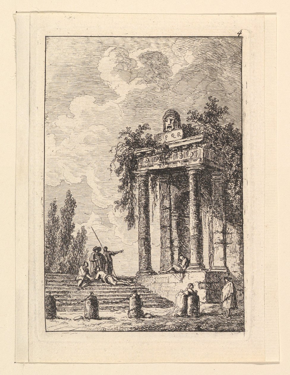 Schodiště v Quatre Bornes.n.d. od Hubert Robert
