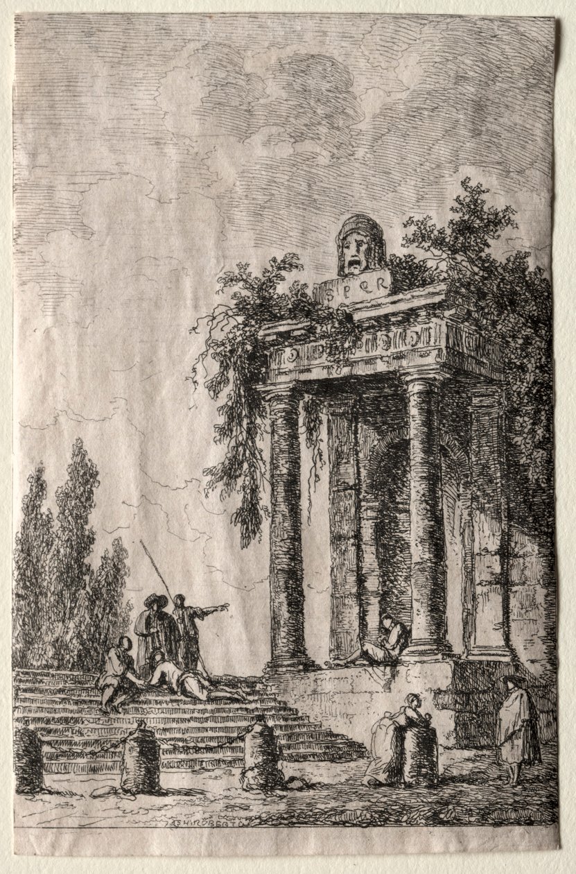 The Evenings of Rome: The Schody, 1763. od Hubert Robert