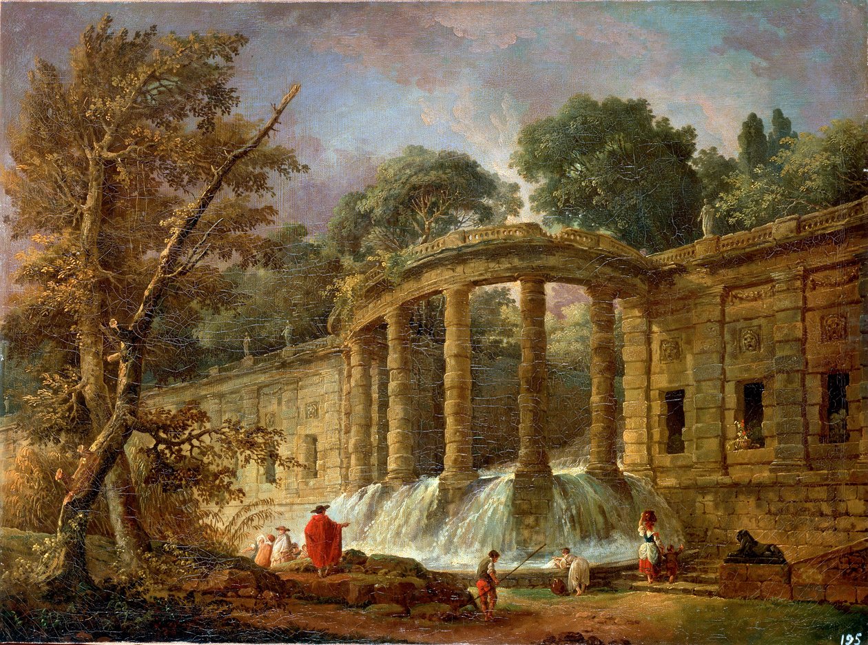 Pavilon s kaskádou, 1760. od Hubert Robert