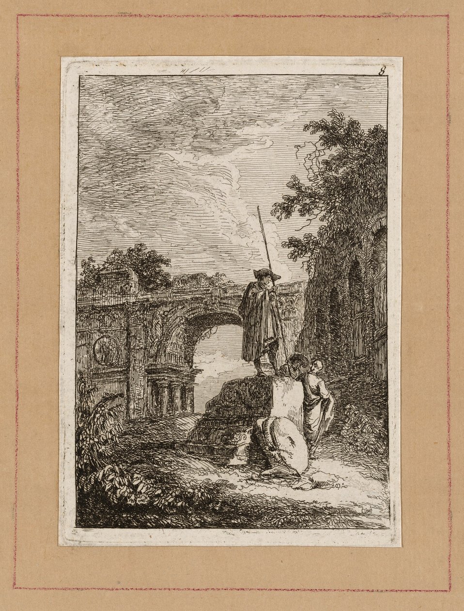 Deska osmá z večerů v Římě od Hubert Robert