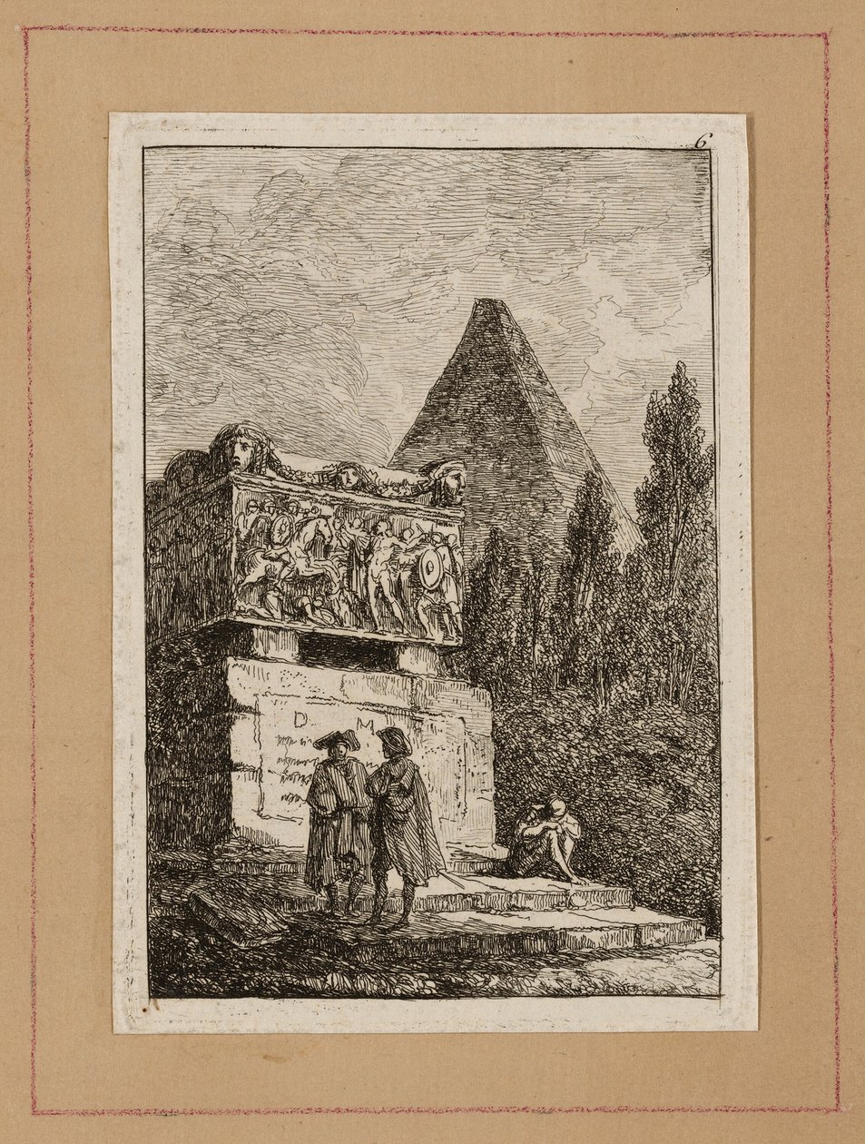 Šestá deska z Večerů v Římě od Hubert Robert