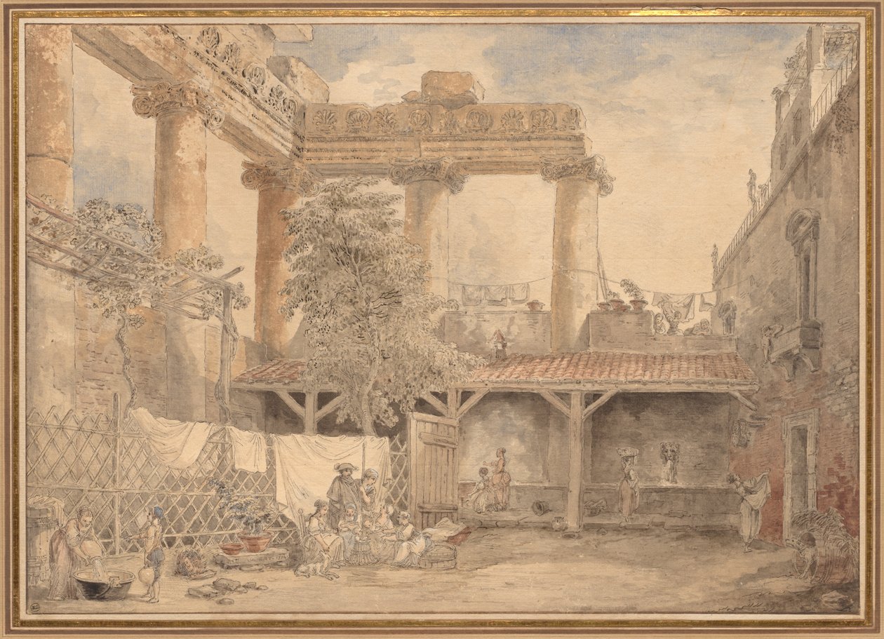 Římské ruiny, Villa Pamphili od Hubert Robert