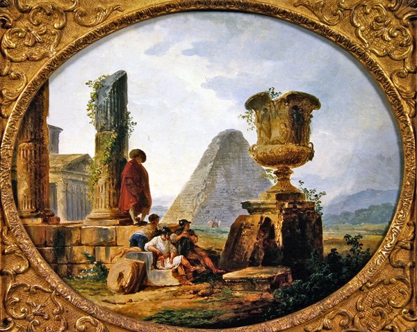 Odpočívající válečníci (olej na plátně) od Hubert Robert