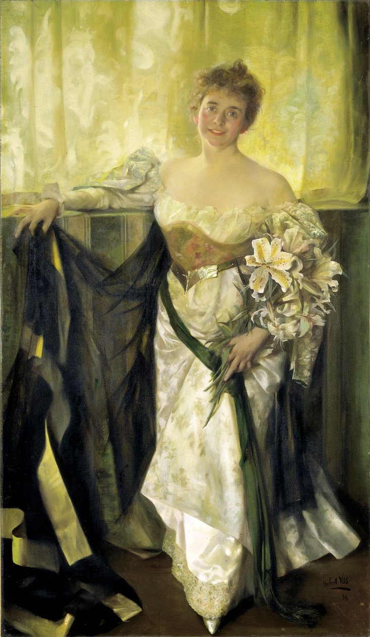 Alice Barney v bílém saténu, 1894. od Hubert Vos