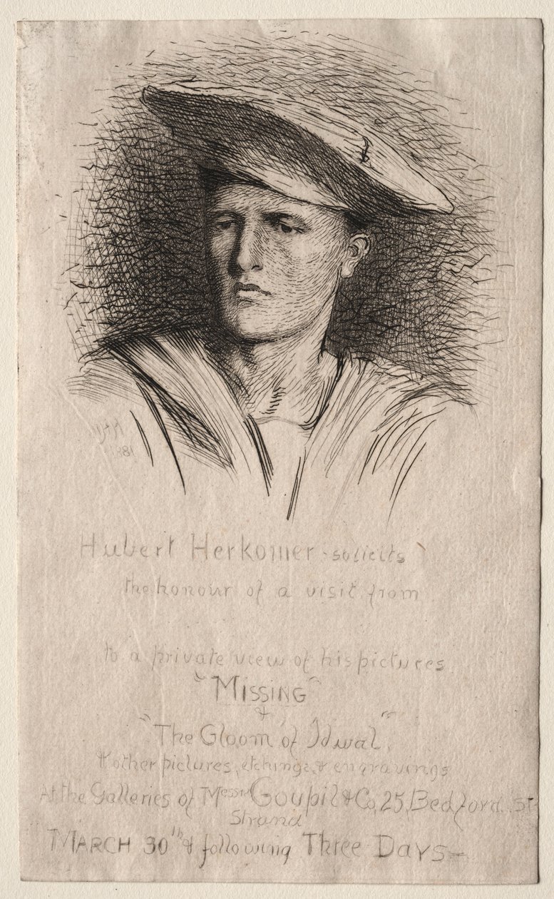 Hlava mladého muže, 1881. od Hubert von Herkomer