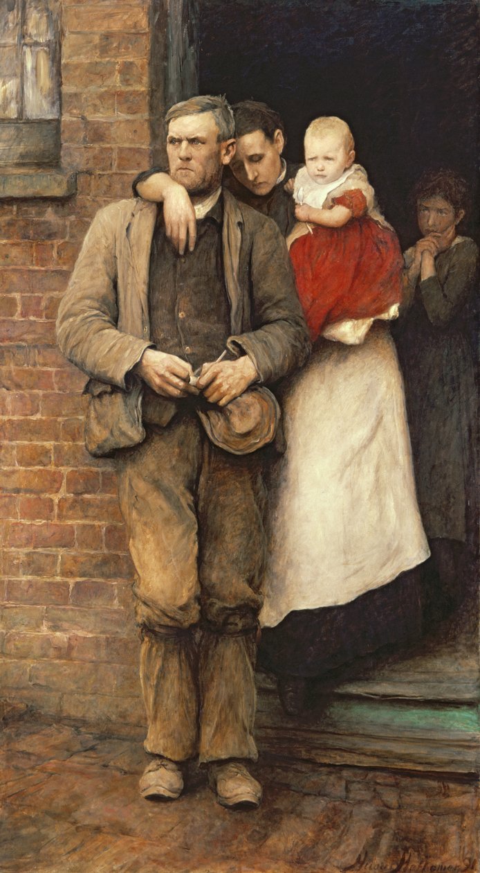 Ve stávce, kolem roku 1891 od Hubert von Herkomer